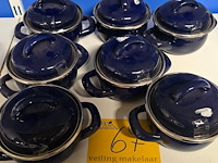 Lot 67 - metalen mini kommetjes met deksel 7 stuks - afbeelding 1 van  4