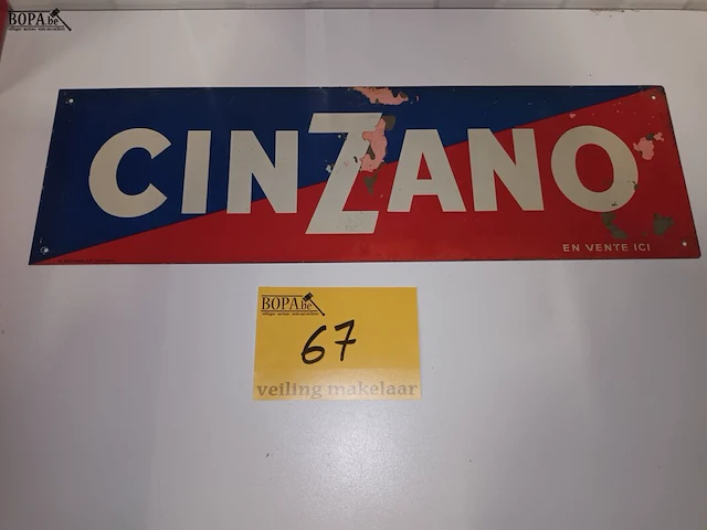 Lot 67 - reclame bord cinzano - afbeelding 1 van  4