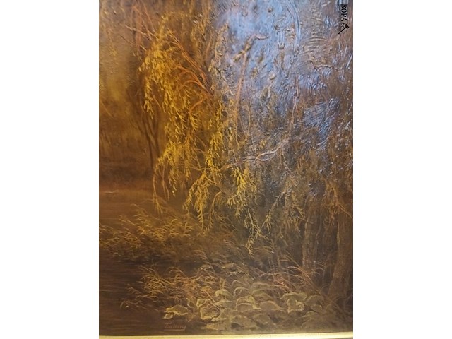 Lot 67 - schilderij in kader. gesigneerd - afbeelding 3 van  4