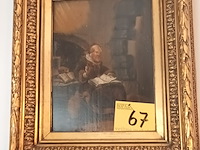 Lot 67 - schilderij man met boek - afbeelding 1 van  5
