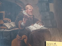 Lot 67 - schilderij man met boek - afbeelding 2 van  5