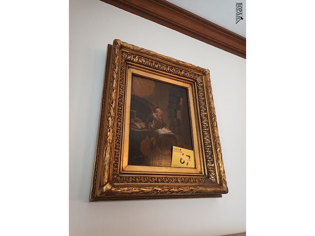 Lot 67 - schilderij man met boek - afbeelding 4 van  5
