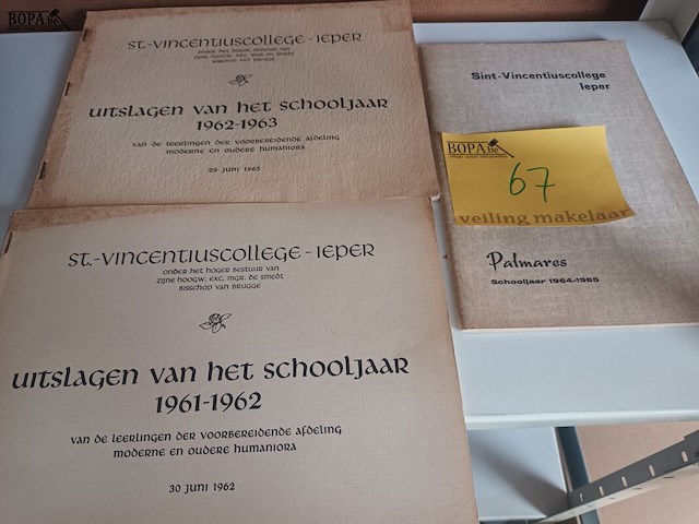 Lot 67 - uitslagen st.-vincentiuscollege. 3 stuks - afbeelding 1 van  4