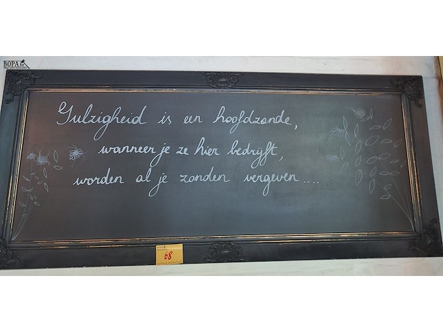 Lot 68 - krijtbord in kader - afbeelding 1 van  1