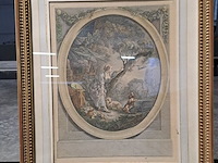 Lot 68 - papiersnede - vrouw aan het water - afbeelding 1 van  2