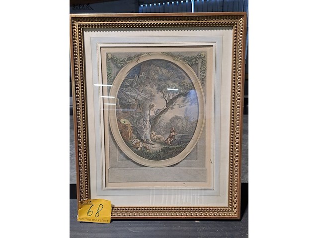 Lot 68 - papiersnede - vrouw aan het water - afbeelding 2 van  2
