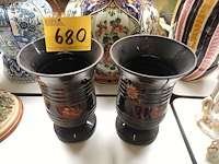 Lot 680 - koppel vazen booms glas - afbeelding 1 van  3