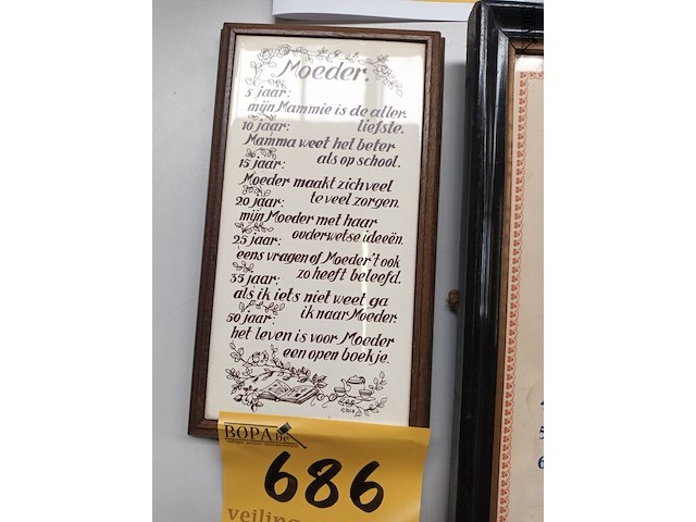 Lot 686 - kader moeder en vader. 2 stuks - afbeelding 3 van  3