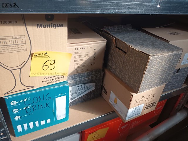 Lot 69 - diverse glazen in doos. 14 stuks - afbeelding 1 van  3