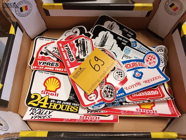 Lot 69 - rally ieper stickers, jaren ‘80. 20 stuks - afbeelding 1 van  5
