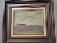 Lot 69 - schilderij olieverf - landschappen oa. ondergang van de zon - afbeelding 3 van  3