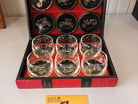 Lot 7 - cognac glazen met onderleggers in opbergboek - afbeelding 1 van  6