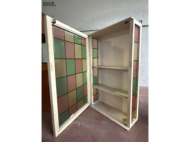 Lot 7 - muurkastjes met glas in lood effect - afbeelding 2 van  3