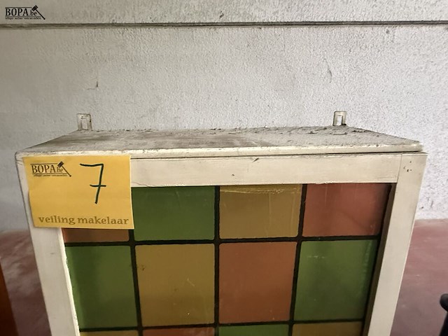 Lot 7 - muurkastjes met glas in lood effect - afbeelding 3 van  3