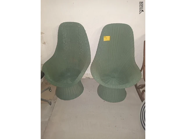 Lot 7 - rieten kuipzetels. 2 stuks - afbeelding 1 van  4