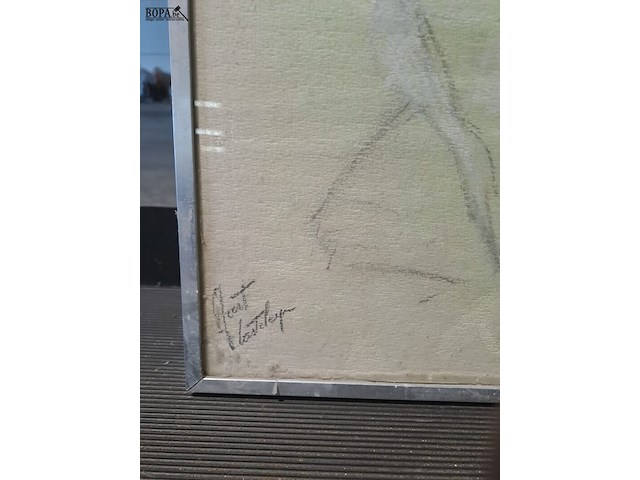 Lot 70 - houtskooltekening van vrouw met hoofddoek door geert castele - afbeelding 2 van  3