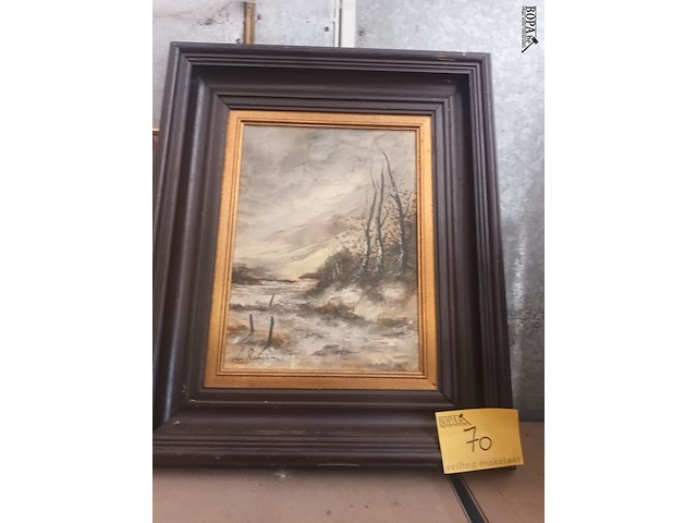Lot 70 - schilderij en papyrus - afbeelding 2 van  4