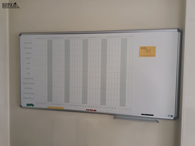 Lot 71 - planbord whiteboard - afbeelding 1 van  2