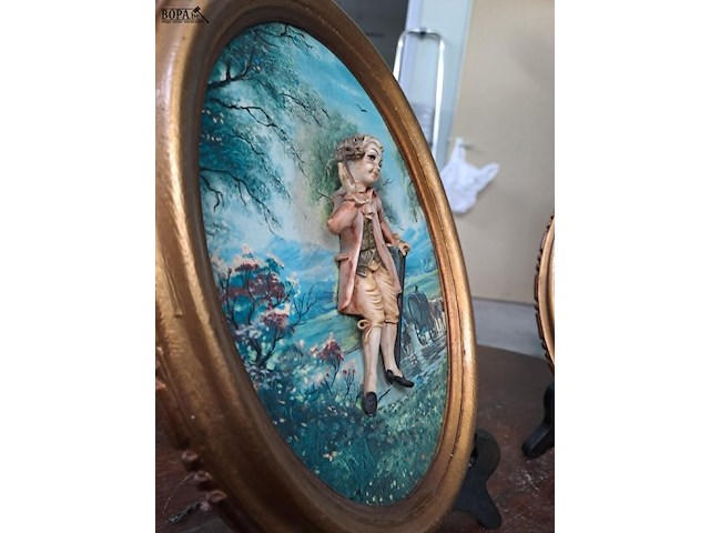 Lot 71 - vintage italiaanse 3d wanddecoratie op display romantisch ko - afbeelding 3 van  3