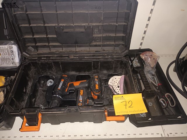 Lot 72 - accu schroefmachine worx in koffer - afbeelding 1 van  5