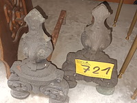 Lot 721 - haardsteunen in koper. 2 stuks - afbeelding 1 van  3