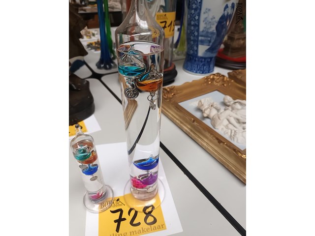 Lot 728 - thermometer in glas. 2 stuks - afbeelding 3 van  3