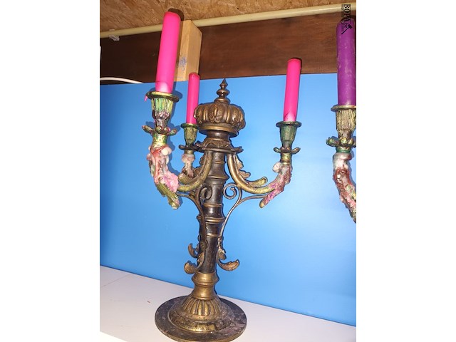 Lot 73 - koppel kandelaars - afbeelding 2 van  4
