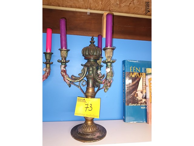Lot 73 - koppel kandelaars - afbeelding 3 van  4