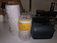 Lot 73 - labelprinter zebra - afbeelding 1 van  4