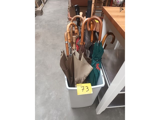 Lot 73 - paraplu’s en wandelstokken. 16 stuks - afbeelding 1 van  3