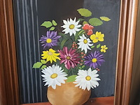 Lot 73 - schilderij bloemen - afbeelding 1 van  3