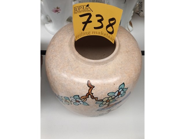 Lot 738 - siervaas met bloemen en vogel - afbeelding 3 van  3