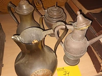 Lot 74 - koperen kannen. 4 stuks