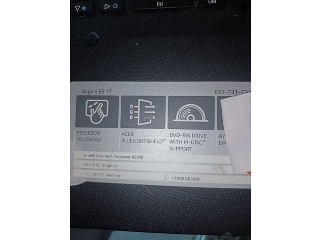 Lot 74 - laptop acer aspire - afbeelding 2 van  3