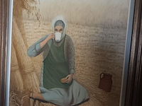 Lot 74 - schilderij dame in het hooi - afbeelding 4 van  4