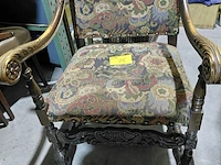 Lot 75 - antieke fauteuil in renaissancestijl louis xiv met gobelin - - afbeelding 2 van  5