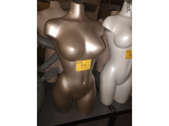 Lot 75 - zilverkleurige torso vrouw - afbeelding 1 van  3