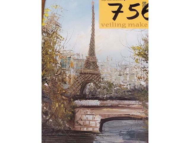 Lot 756 - schilderij eifeltoren - afbeelding 2 van  3