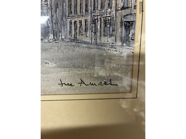Lot 76 - klassieke pentekening grote markt ieper 1991 - get. - afbeelding 4 van  4