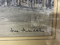 Lot 76 - klassieke pentekening grote markt ieper 1991 - get. - afbeelding 4 van  4