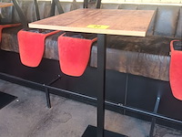 Lot 77 - hoge vierkante tafel. 8 stuks - afbeelding 1 van  3