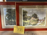 Lot 77 - ingelijste landschapsschilderijen - 2 stuks