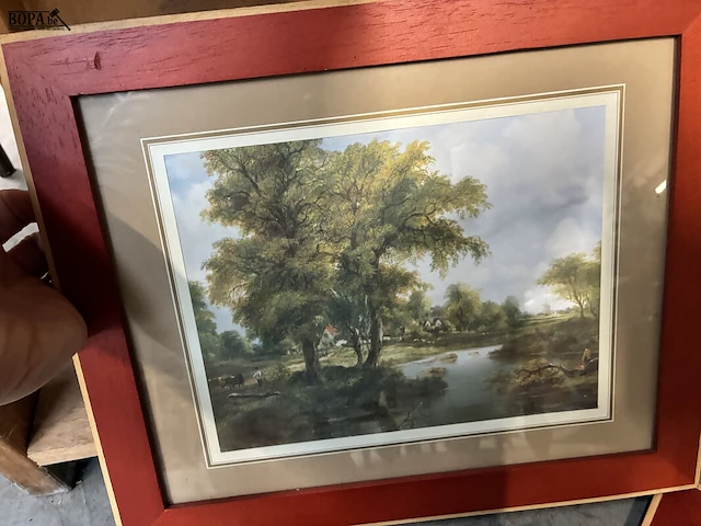 Lot 77 - ingelijste landschapsschilderijen - 2 stuks - afbeelding 2 van  3