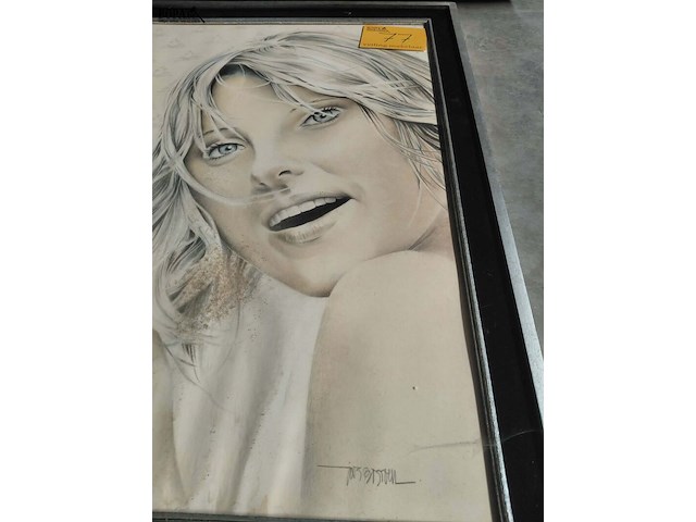 Lot 77 - potloodportret van vrouw 65*83 - afbeelding 2 van  2