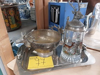 Lot 77 - set verzilverde rendierdecoratie,3 stuks - afbeelding 1 van  4