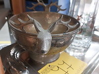 Lot 77 - set verzilverde rendierdecoratie,3 stuks - afbeelding 3 van  4