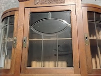 Lot 78 - bovenstuk antieken vitrinekast - eikenhout - afbeelding 2 van  2