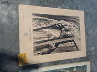 Lot 79 - duo religieuze prenten op karton 60*80 - afbeelding 2 van  3