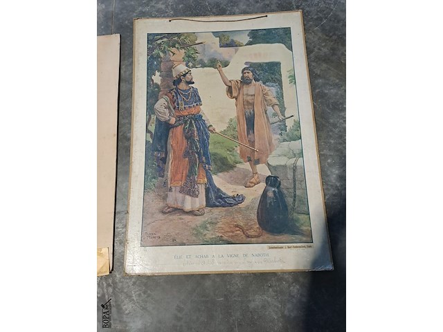 Lot 79 - duo religieuze prenten op karton 60*80 - afbeelding 3 van  3