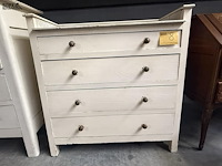 Lot 8 - antieken kast met marmeren blad en 4 lades - afbeelding 3 van  3